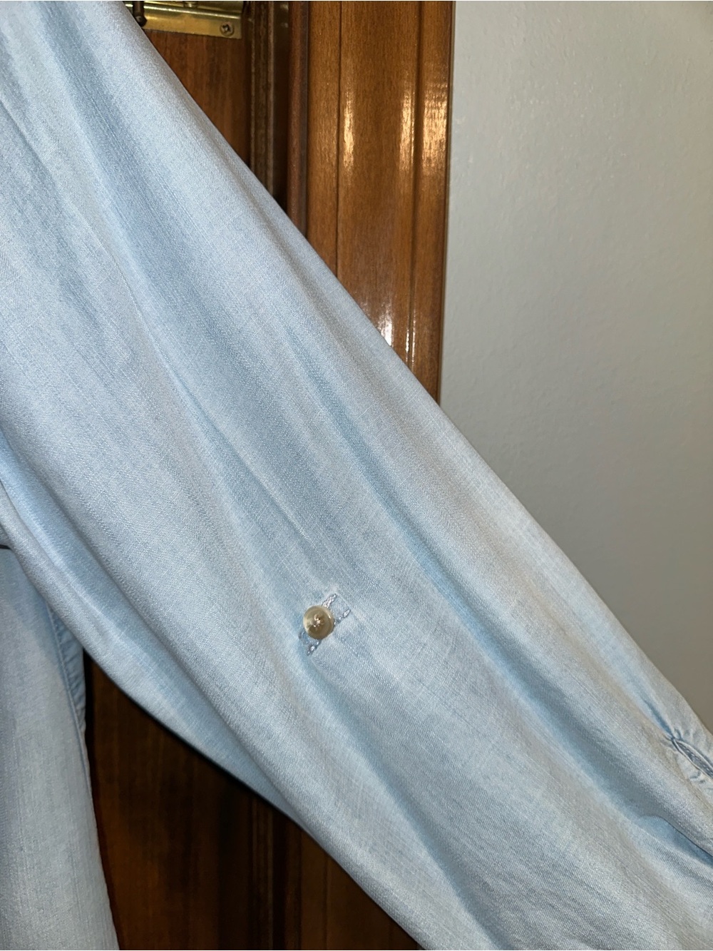 Chico's Light Blue Chambray Button-Down Shirt - Picture 2 of 4